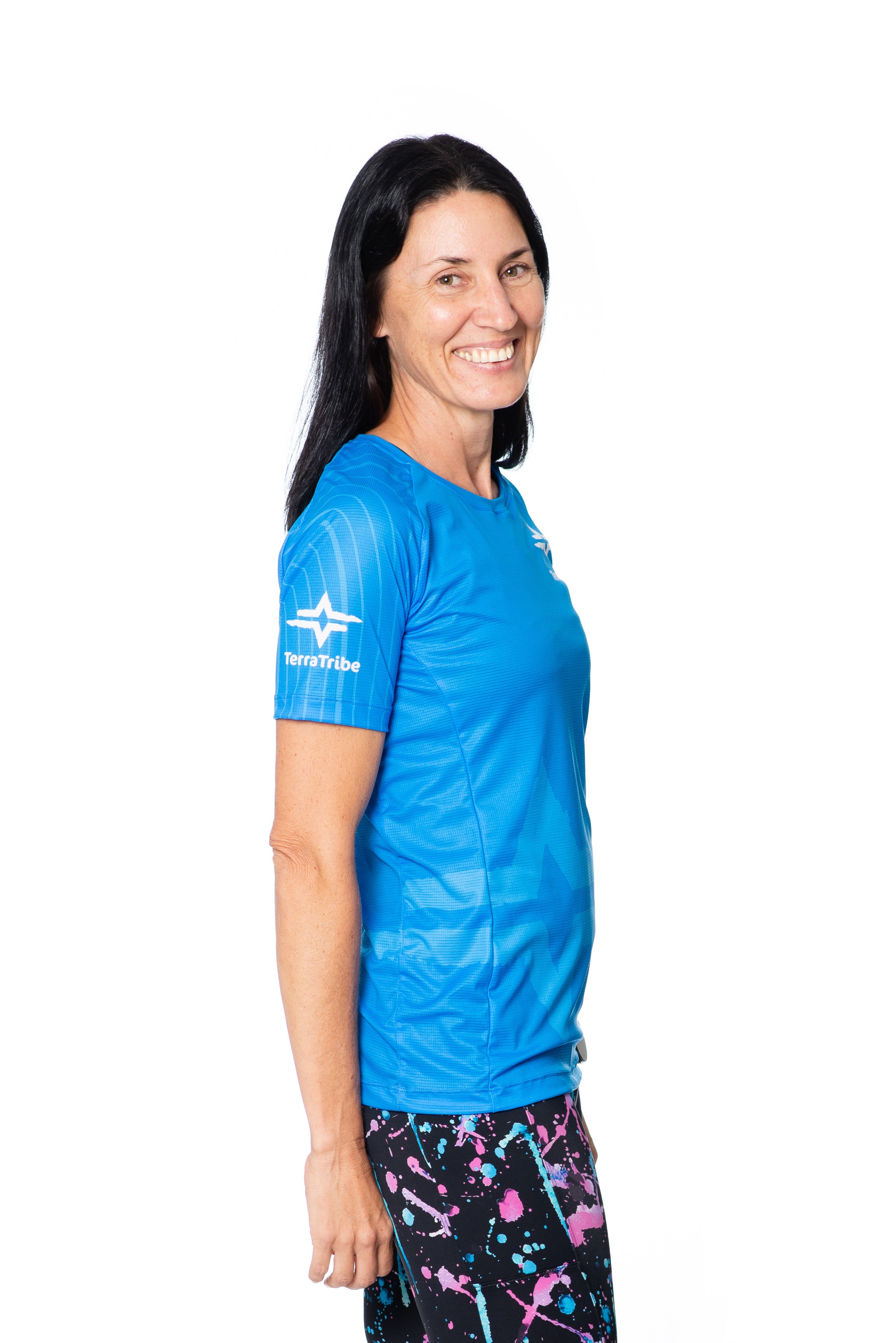 TerraTribe Womens Lightweight Running T-Shirt Blue