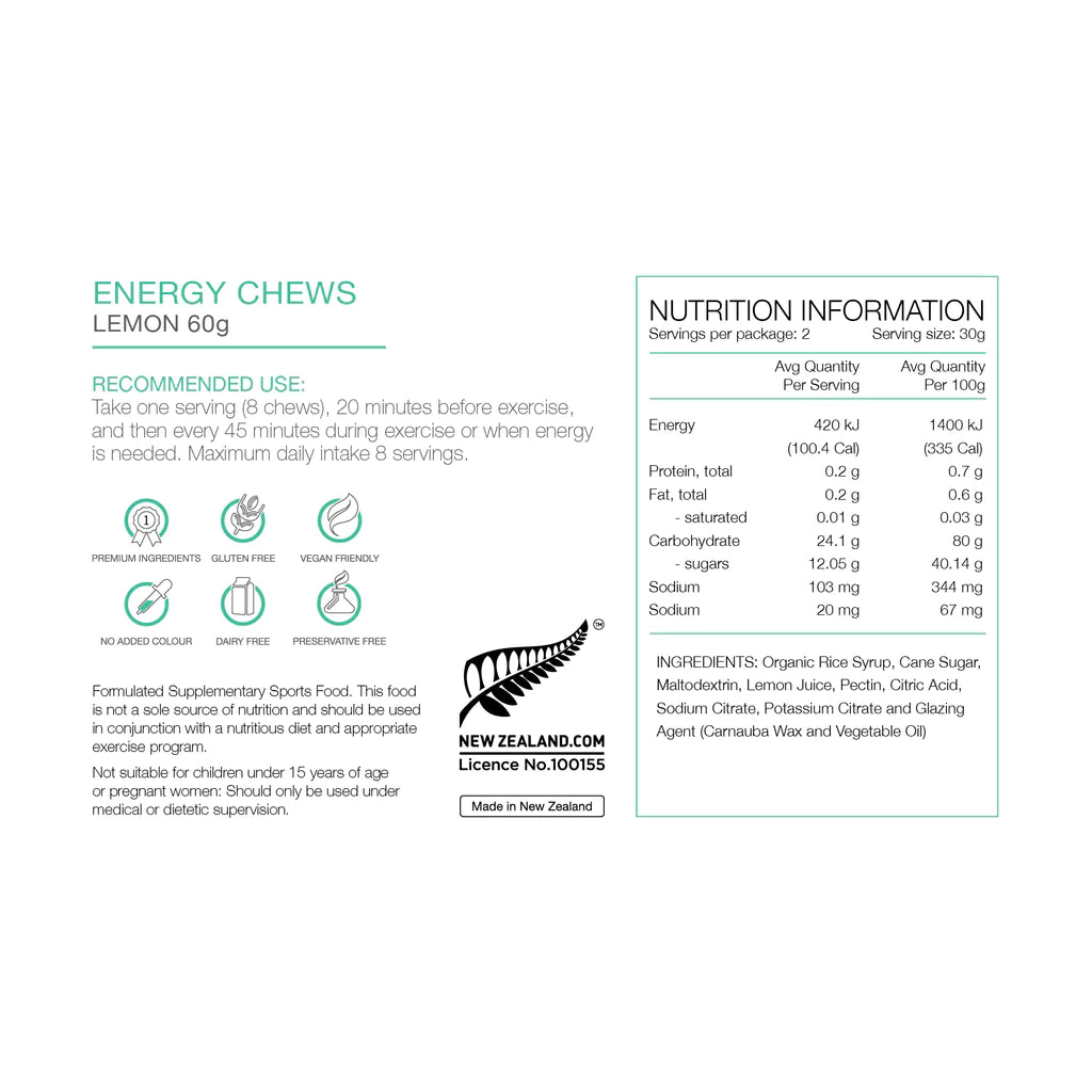 PURE Sports Nutrition Energy Chews 60g