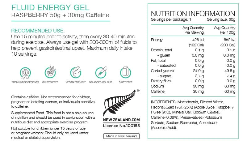 PURE Sports Nutrition Fluid Energy Gels 50G