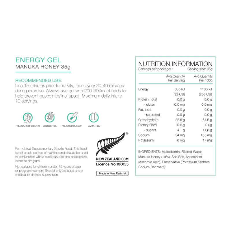 PURE Sports Nutrition Energy Gels 35G
